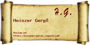Heiszer Gergő névjegykártya